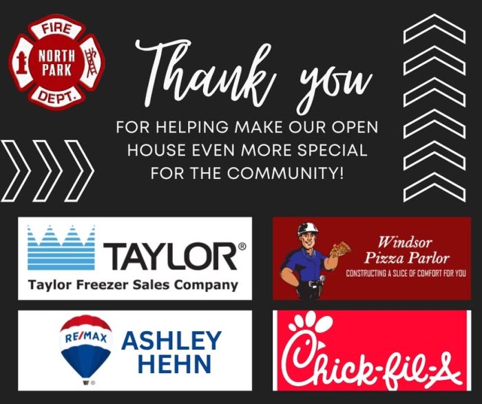 This past Sundays event would not have been possible without the generosity of many.  Huge thanks to the local businesses that helped us with their generous donations, to our personnel and their family and friends that helped with the event, and Admin Assistant King for being party planner supreme!